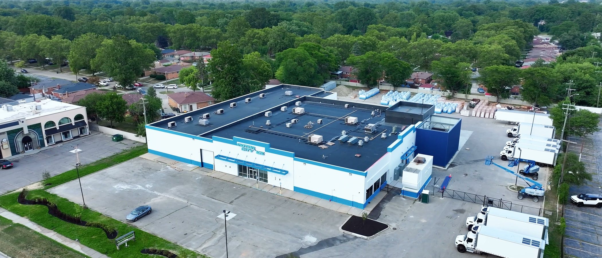 Aerial view of the Motor City Ice plant in southeast Michigan