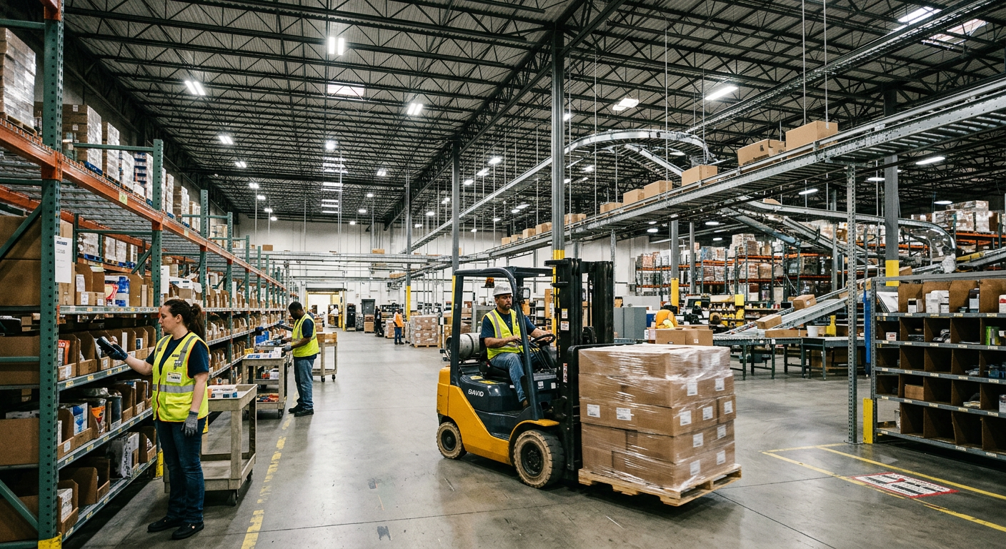 Distribution warehouse operations floor