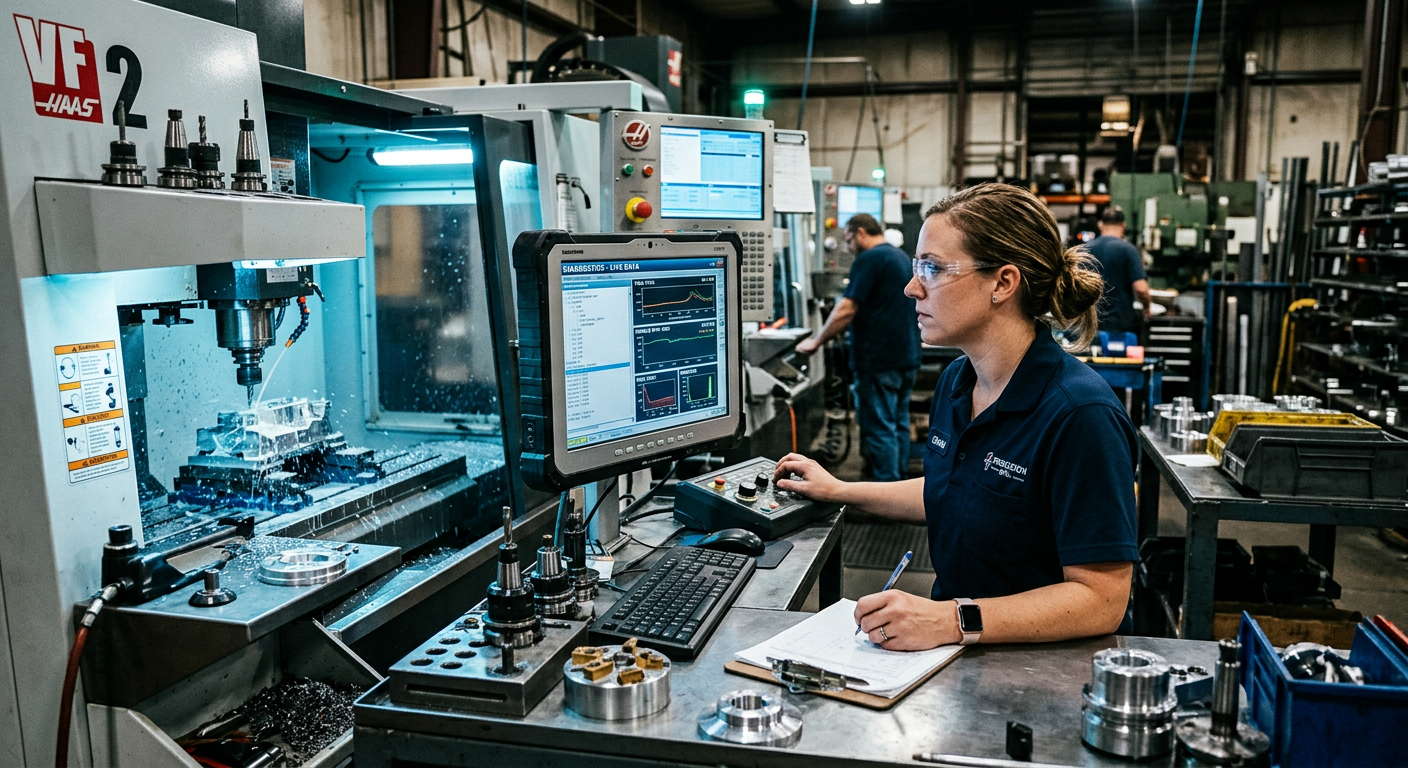 Manufacturing floor CNC machine operator